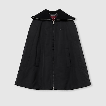 GUCCI Padded Cape Jacket With Embroidery, Size 38 IT