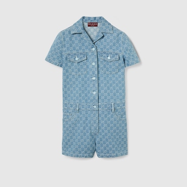 GUCCI Tuta In Denim GG Jacquard, Taglia 46 IT