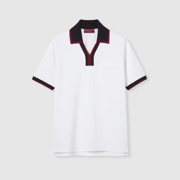 GUCCI Cotton Piquet Polo Shirt, Size L