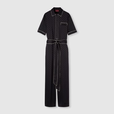 GUCCI GG Satin Jumpsuit, Size 36 IT