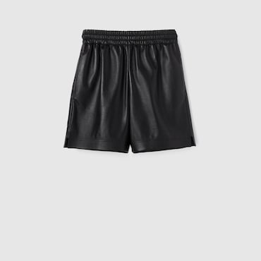 GUCCI Bonded Leather Shorts With Jersey Shorts, Size 52 IT
