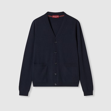 GUCCI Fine Cashmere Cardigan With Intarsia, Size XXL