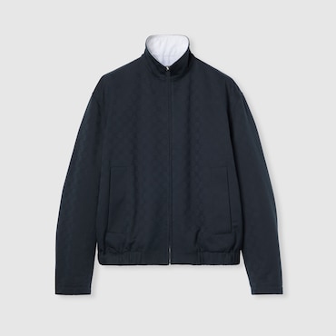 GUCCI Reversible Cotton Gabardine Zip Jacket, Size 52