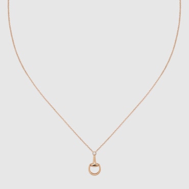 GUCCI Horsebit Diamond 18k Pendant Necklace