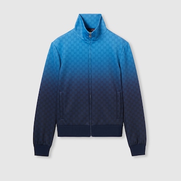GUCCI Printed Neoprene Zip Jacket, Size XXXL