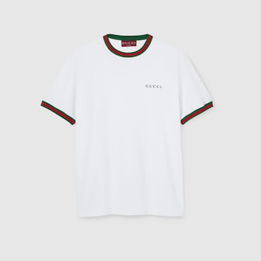 GUCCI Cotton Jersey T-shirt With Embroidery, Size S