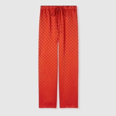 GUCCI GG Satin Pants, Size 38 IT