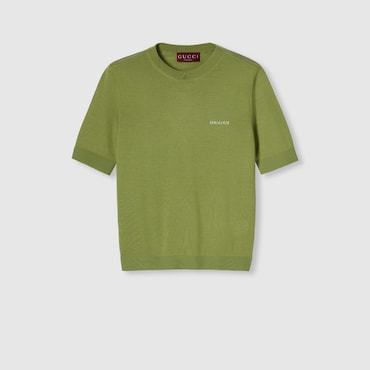 GUCCI Cashmere And Silk Top With Intarsia, Size S