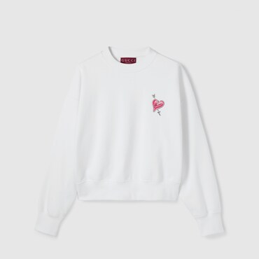 GUCCI Cotton Jersey Sweatshirt With Patch, Size XL