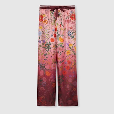 GUCCI Printed Silk Pants, Size 42 IT