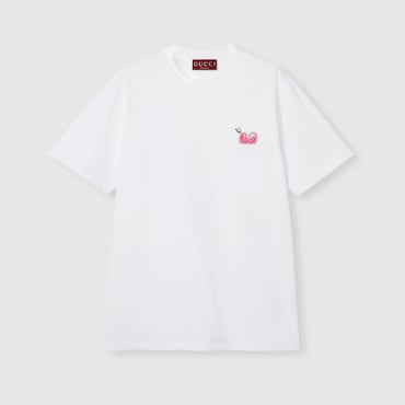 GUCCI Cotton Jersey T-shirt With Print, Size L