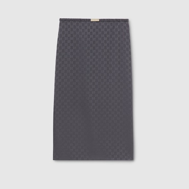 GUCCI GG Cotton Silk Jacquard Skirt, Size 42 IT