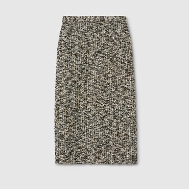 GUCCI Laminated Bouclé Fabric Skirt, Size 36 IT