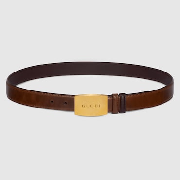 GUCCI Reversible Belt With Plaque Buckle, Size 115