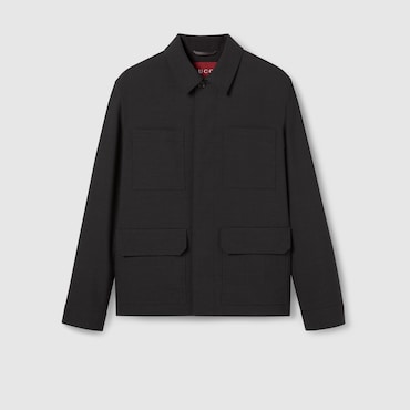 GUCCI Wool Jacket With Sevedge Detail, Size 50