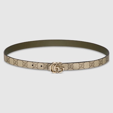 GUCCI Reversible GG Marmont Thin Belt, Size 115