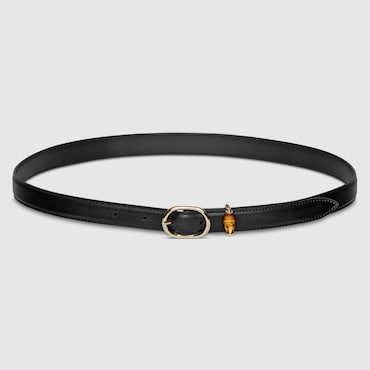 GUCCI Thin Belt With Oval Buckle, Size 90