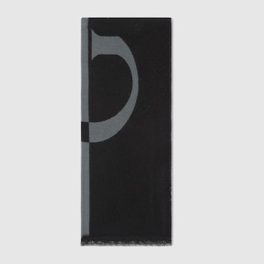 GUCCI Wool Scarf With Logo