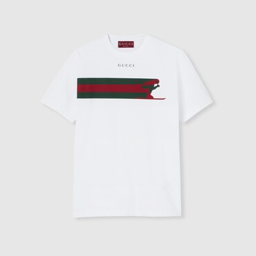 GUCCI Cotton Jersey T-shirt With Print, Size M