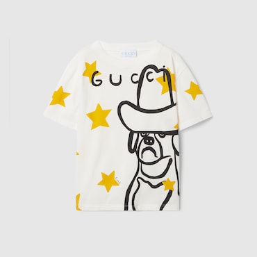 GUCCI Kids - Cotton T-shirt With Print, Size 4 YEARS