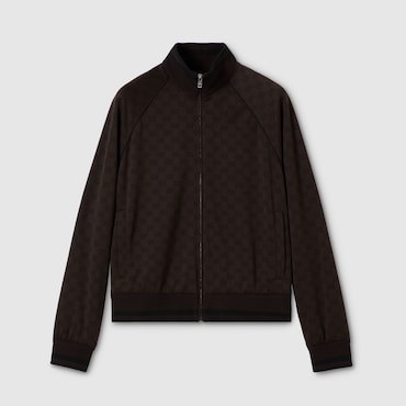 GUCCI GG Jersey Jacquard Zip Jacket, Size XXL