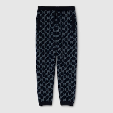 GUCCI GG Knit Double Wool Leisure Trousers, Size XS