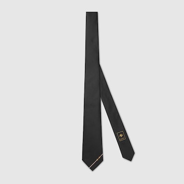 GUCCI Silk Diagonal Horsebit Jacquard Tie