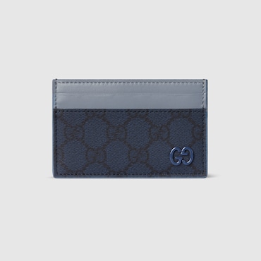 GUCCI Dusty Blue Trim GG Card Case