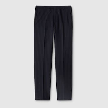 GUCCI Pinstripe Wool Trousers, Size 58
