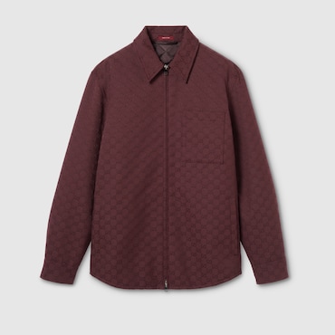 GUCCI GG Canvas Zip Jacket, Size 60