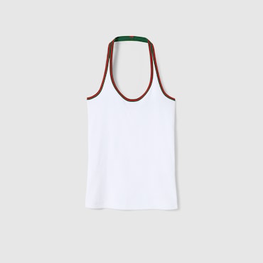 GUCCI Top de Tirantes de Algodón Grueso Acanalado, Talla XL