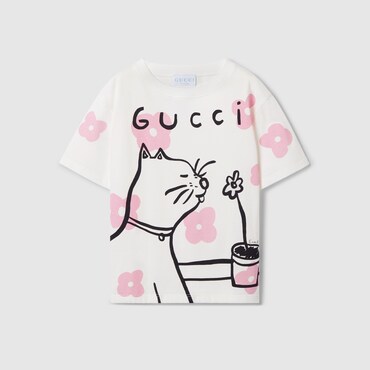 GUCCI Kids - Cotton T-shirt With Print, Size 10 YEARS