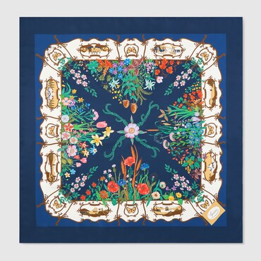 GUCCI Printed Silk Twill Carré