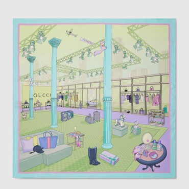 GUCCI Printed Silk Twill Carré