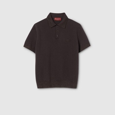 GUCCI Polo En Laine Tricotée Et Lurex Avec Broderie, Taille M