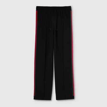GUCCI Knit Wool Silk Leisure Trousers With Web, Size L