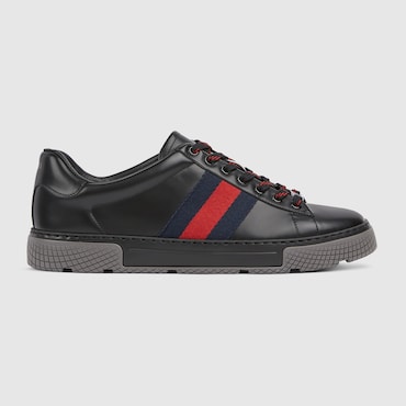 GUCCI Men's Ace Trainers With Web, Size 9