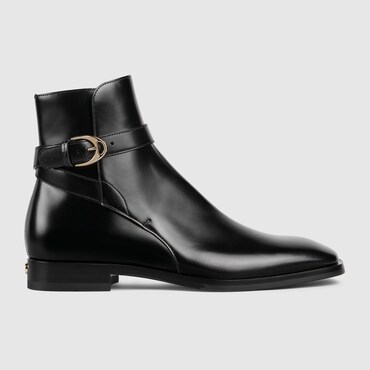 GUCCI Men's Boot With Buckle, Size 44 IT