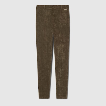 GUCCI Stretch Velvet Leggings, Size 38 IT