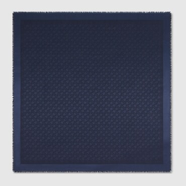 GUCCI Silk Wool Horsebit Jacquard Shawl