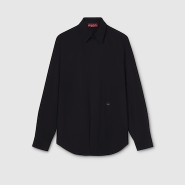 GUCCI Piece Dyed Poplin Shirt, Size 17++