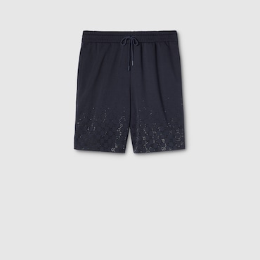 GUCCI Technical Jersey Shorts With Crystals, Size XS