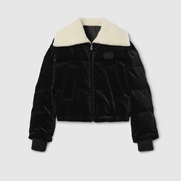 GUCCI Cotton Velvet Puffer Bomber, Size 44 IT