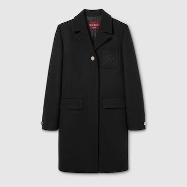 GUCCI Batavia Wool Coat With Patch, Size 46 IT