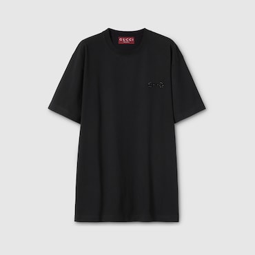 GUCCI Cotton Jersey T-shirt With Embroidery, Size XS