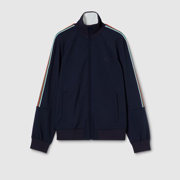 GUCCI Technical Jersey Zip Jacket With Web, Size L