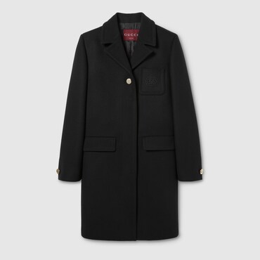 GUCCI Batavia Wool Coat With Patch, Size 40 IT
