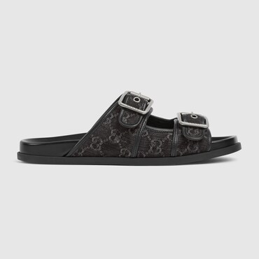GUCCI Men's Slide Sandal With Buckles, Size 6 UK