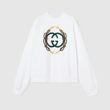 GUCCI Cotton Jersey Sweatshirt With Print, Size xxx-small