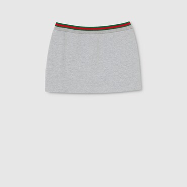 GUCCI Cotton Jersey Skirt With Web, Size XXS